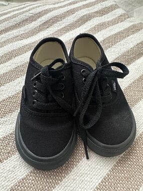 Vans Kids Black Canvas Lace-Up Sneakers